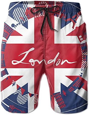 The British Flag Print Mens Summer Beach Board Shorts Quick Dry Swim Surf Trunks