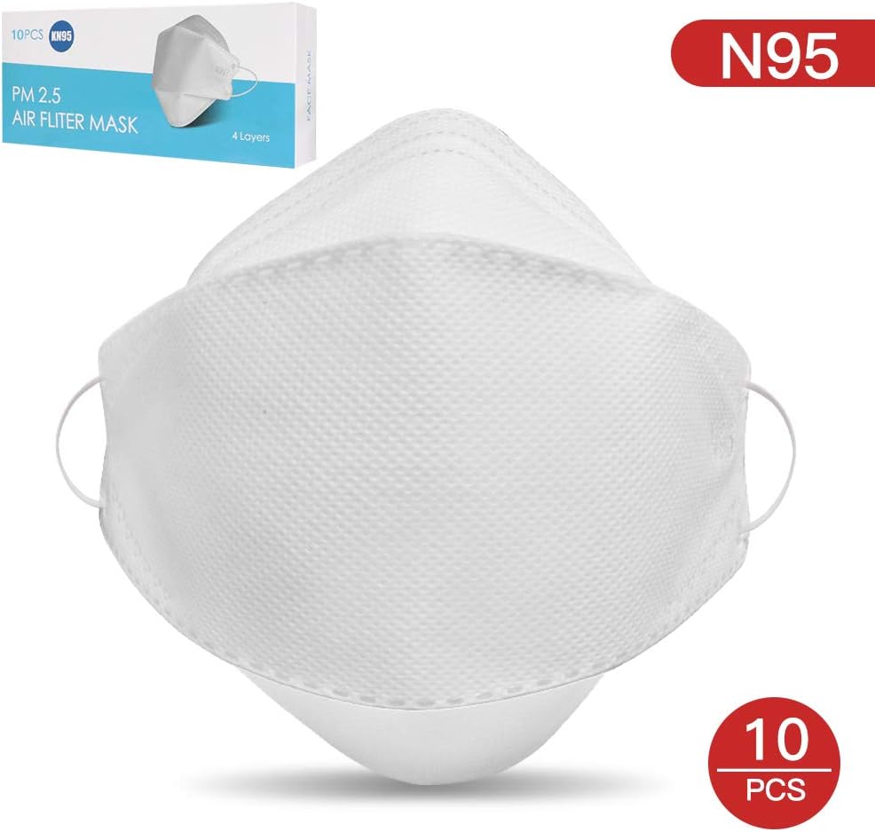 10 Pcs N95 massks,Safety 4-Layer massks,Disposable Breathable Particulate Respirator Dust Anti PM2.5 Pollution Mouth Face massk, Comfortable massk with Triple Layered Filter