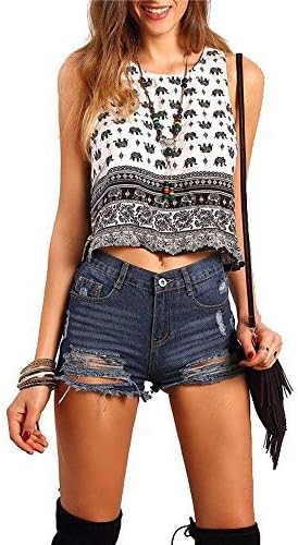 Cinidy Women Summer Elephant Printing Shirt Blouse Casual Tank Tops T-Shirt (XL)