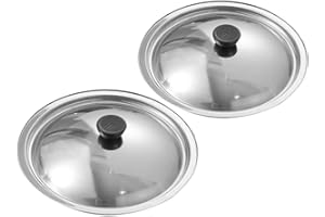 NIYANGLE 2pcs Stainless Steel Pot Lid Replacement for Cookware and Cast Iron, Rust Resistant Multipurpose