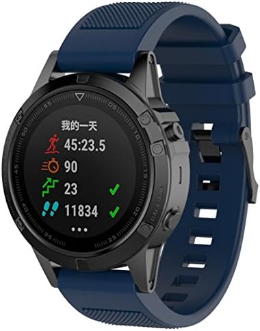 For Garmin Fenix 5 Plus Watch Band, Sansee Soft Silicone Watch Strap Replacement Easy Fit 22mm Width Sport Band For Garmin Fenix 5 Plus