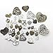100g (about 70pcs) Craft Supplies Antique Bronze Antique Silver Heart Valentine Wedding Charms Pendants for Crafting, Jewelry Findings Making Accessory For DIY Necklace Bracelet (Heart Charms)