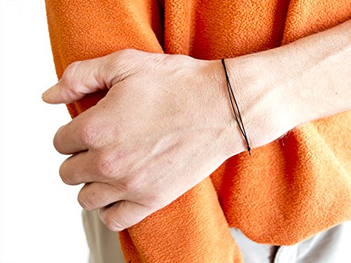 Black Rope Bracelet For Men, Women, Girls. Cord Mens Bracelet Knotted Of Nautical Parachute Thread