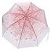 Clear Bubble Umbrella Half Automatic Flower Dome Shape Rain Umbrella