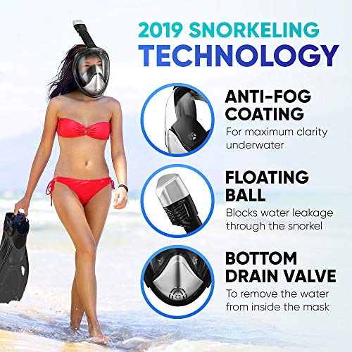 image for Platinum Arowana Full Face Snorkel Mask for Woman and Men Panoramic Vi