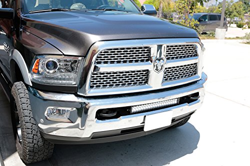 iJDMTOY 20" 120W High Power Double-Row LED Light Bar with Hidden Lower Bumper Mounting Bracket and On/Off Switch Wiring Kit For 2009-2017 Dodge RAM 2500 3500