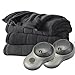 Sunbeam Heated Electric Blanket Channeled Microplush Queen Size Slate Grey