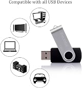 ENUODA 16GB USB 2.0 Memory Stick 3 Pack Swivel Design Black Silver Red view 4