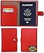 Travelambo RFID Blocking Genuine Leather Passport Holder Wallet Cover Case Wing Pocket (Red)