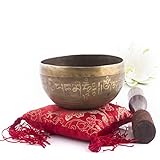 Silent Mind ~ Hand Hammered B Crown Chakra Tibetan Singing Bowl Set ~ For Chakra Healing, Prayer,Yoga, and Mindfulness ~ Lotus Flower Mallet & Cushion ~ Handmade In Nepal ~ Perfect Gift