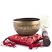 Silent Mind ~ Hand Hammered B Crown Chakra Tibetan Singing Bowl Set ~ For Chakra Healing, Prayer,Yoga, and Mindfulness ~ Lotus Flower Mallet & Cushion ~ Handmade In Nepal ~ Perfect Gift