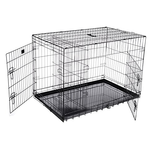 Pet Trex PT2303 42" Folding Pet Crate Kennel AllMetal Cage for Dogs