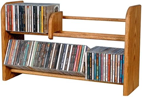 The Wood Shed 201-L C Solid Oak CD Rack, Clear