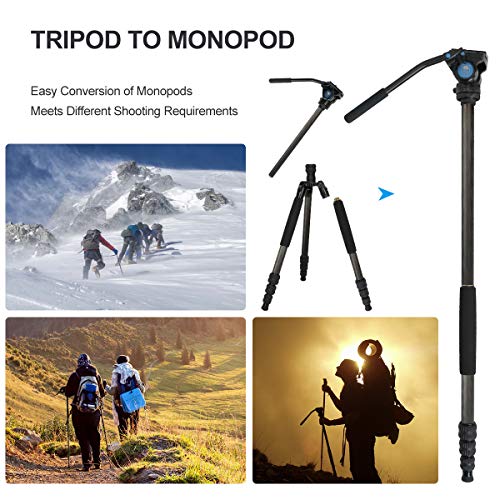 SIRUI Profi Traveler VC Video-Stativ, 159 cm, Carbon, Reise-Video-Stativ mit Videoneiger, Tragkraft bis zu 3 kg – Bild 6