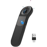 ZOZVO Rechargeable Air Mouse for PC/iOS/Android with Touchpad Wireless PPT Presenter with Bluetooth 2.4G, Works with PowerPoint/Keynote/TikTok/Camera/Kindle App (Black)