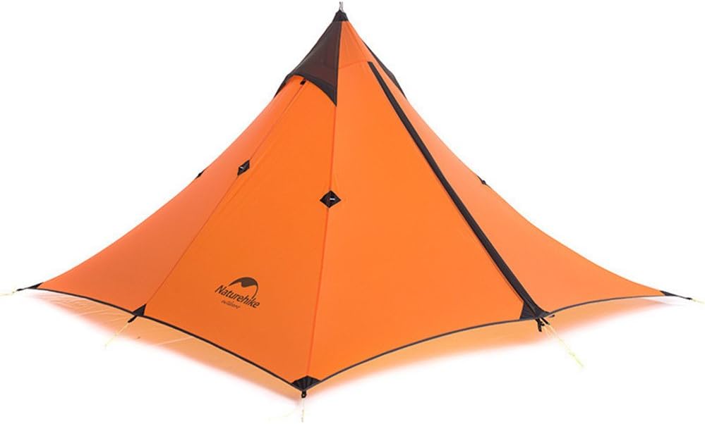 Cotangle Tent Ultralight Pyramid Tent 1 Person Backpacking Orange Teepee Waterproof Wind-firm(Exclude Alpenstock)