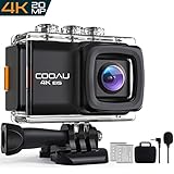 COOAU Action Camera 4K 20MP HD WiFi 98ft Waterproof Sports Camera Underwater Camcorder, 170° Wide-Angle with EIS Sony Sensor, External Mic, Carrying Case Includes Mounting Accessories and 2 Batteries