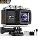 COOAU Action Camera 4K 20MP HD WiFi 98ft Waterproof Sports Camera Underwater Camcorder, 170° Wide-Angle with EIS Sony Sensor, External Mic, Carrying Case Includes Mounting Accessories and 2 Batteries