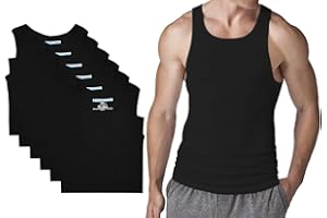 Different Touch 6 Pack Men's Big and Tall Muscle Ribbed Tank Tops A-Shirts Underwear Shirts