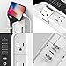 BESTEK 5-Outlet Wall Tap Surge Protector Power Strip with Swivel Outlets, 3 USB and 1 Type-C Charging Ports, 900 Joule Surge Suppression, Top Phone Holder