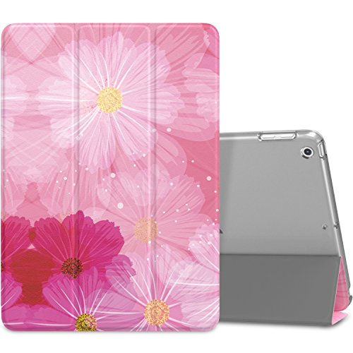 MoKo Case Fit 2018/2017 iPad 9.7 6th/5th Generation - Slim Lightweight Smart Shell Stand Cover with Translucent Frosted Back Protector Fit Apple iPad 9.7 Inch 2018/2017, Coreopsis(Auto Wake/Sleep)
