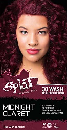 Splat | Midnight Claret | 30 Wash | No Bleach Formula | Temporary Semi-Permanent Hair Dye