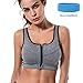 Sports Bras, Shinymod Front Zipper Compression High Impact Fitness Sports Bra