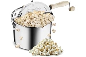 Great Northern Popcorn Original Stainless Steel Stove Top 6-1/2-Quart Popcorn Popper