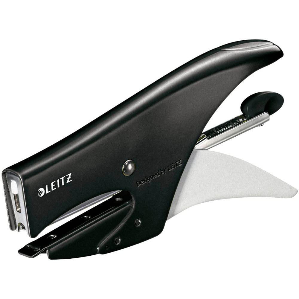 Leitz Stapling Pliers, 15 Sheet Capacity, Ergonomic Metal Body, Includes Staples, WOW Range, 55312095 - Black