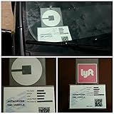 Uber Lyft Trade Dress TNC Airport Placard Permit Sign Decal Holder Removable with Window Hook for Car Front Window