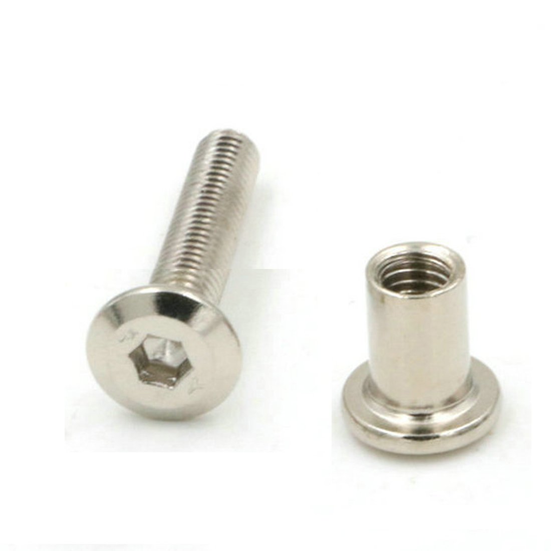 VEDA 10pcs Stainless Steel M6 X 25mm Kitchen Bedroom Cabinet Cupboard FIXINGS HEX Bolts Connector