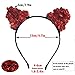 Cat Ears Headband Hair Hoop - AWAYTR 7PC Small Cat Ears Headband Paper Flower Hair Bands Girls Kids Headdress