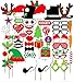 YGDZ Photo Booth Props DIY Kit for Christmas Photobooth Dress-up Accessories & Party Favors, Costumes with Mustache on a stick,68PC