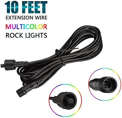 Kingo Rgb Led Rock Lights Kits 3M Extension Installation Cord for Cars Jeep Off Road Truck SUV ATV Motorcycle