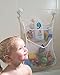 Bath Toy Organizer by Homez - Big White Bath Toys mesh net Bag 20.4-17.7inch + 3 Pockets+ 2 Big Suction Hooks. Baby, Toddler, Kids Storage Organizer, Mold Free Shower Toy Bag, Travel, Baby Bathtub.