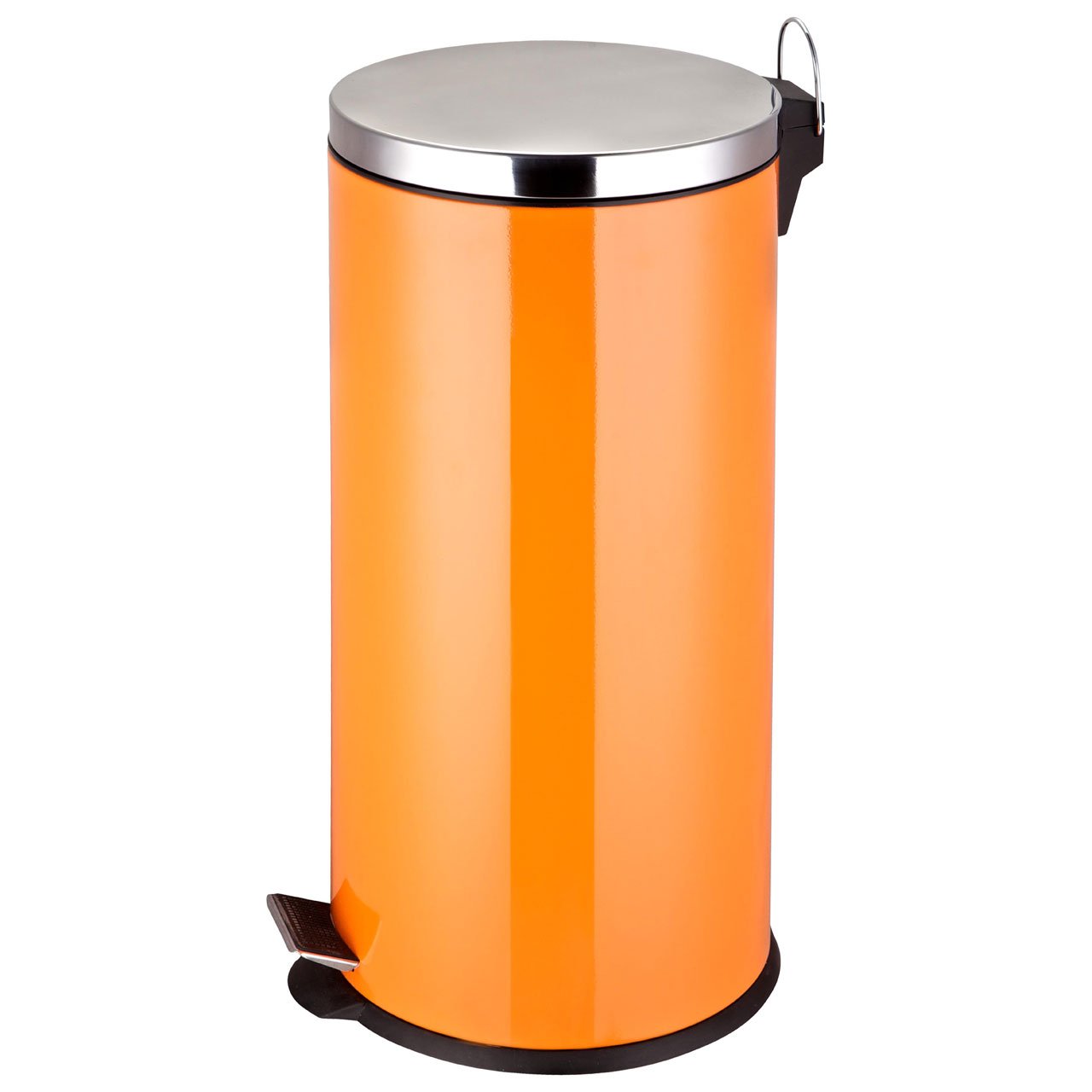 Premier Housewares 506451 30 L Pedal Bin Slim Orange Kitchen Bin Recycle Bins for Kitchen Stainless Steel Recycling Bins Kitchen Bins 65 x 30 x 36 cm