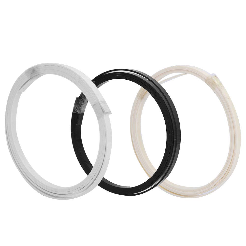 Guitar Binding Purfling Strip - 3pcs Plastic Guitar Bindings & Trim Guitar Making Tool for Folk Guitar, Classical Guitar, Acoustic Guitars, Luthier Guitar Decor, 63.39 X 0.2 X 0.06inch