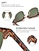 LUENX Men Semi Rimless Polarized Sunglasses Grey Green Lens Tortoise Retro Frame 51MM