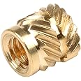 in-saiL M5x5.8mm,OD7.1mm 50pcs/Pack Embed Parts Brass Threaded Insert for Plastic Heat Staking C3604,Gold