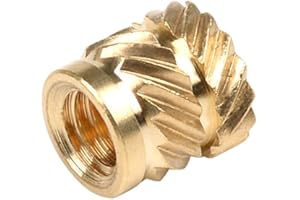 BIFROST in-saiL M5x5.8mm,OD7.1mm 50pcs/Pack Embed Parts Brass Threaded Insert for Plastic Heat Staking C3604,Gold
