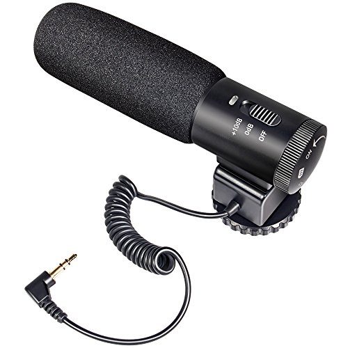 Camera Microphone, Besteker Camcorder Mic Professional Stereo 3.5mm Recording Interview Microphone for DSLR Camera DV Recorder Camcorder