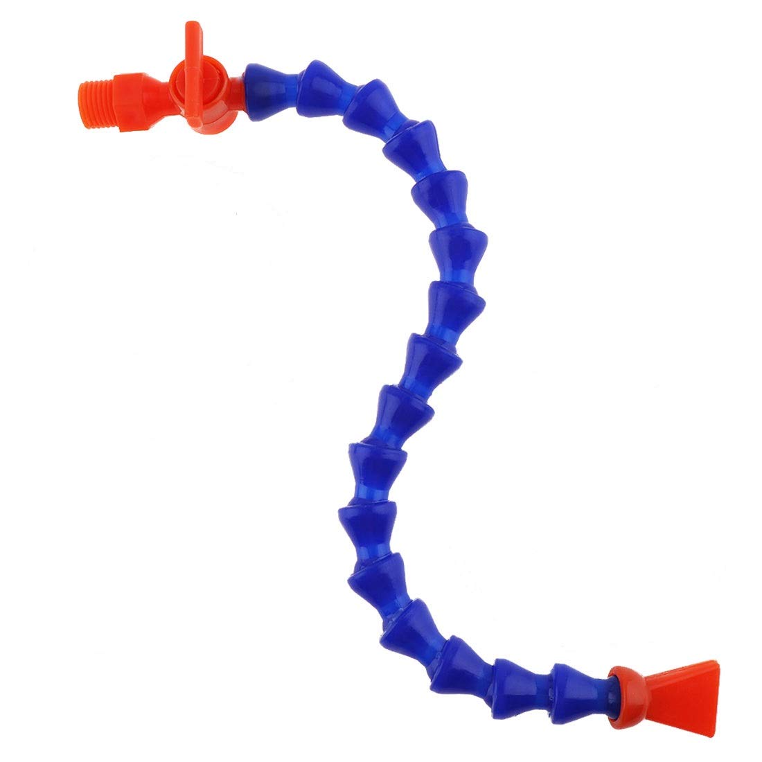 ChgImposs 1/4" Thread Flexible Water Oil Coolant Pipe Hose, Flat Nozzle Adjustable Plastic Cooling Tube with Switch for CNC Machine/Milling/Lathe/Hydraulic Machinery/Water Cooling System