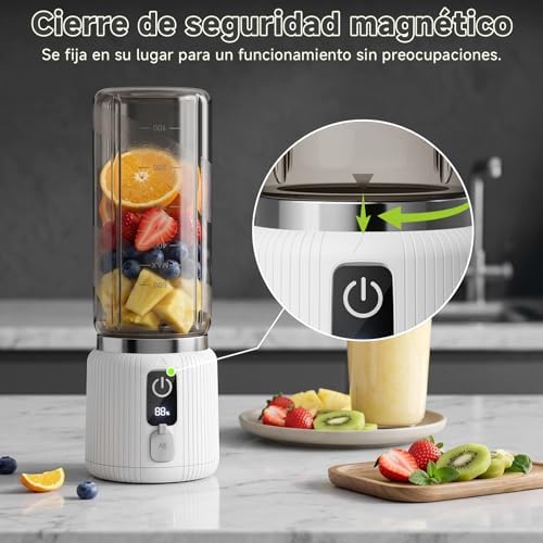 Batidora portátil pequeña máquina con indicador LED, USB-C, 500ml