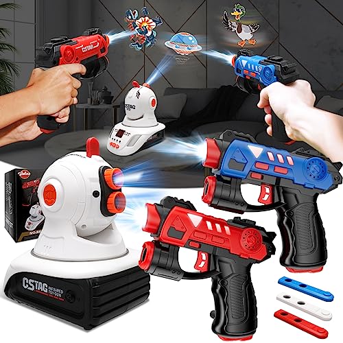 Photo 1 of VATOS Infrared Laser Tag Set with Projector - 2 Player Infrared Mini Laser Tag Guns for Kids Boys 3+, Indoor/Outdoor Exciting Game Perfect Family Activity Toy for Kids Age 4 5 6 7 Boys Girls Gift