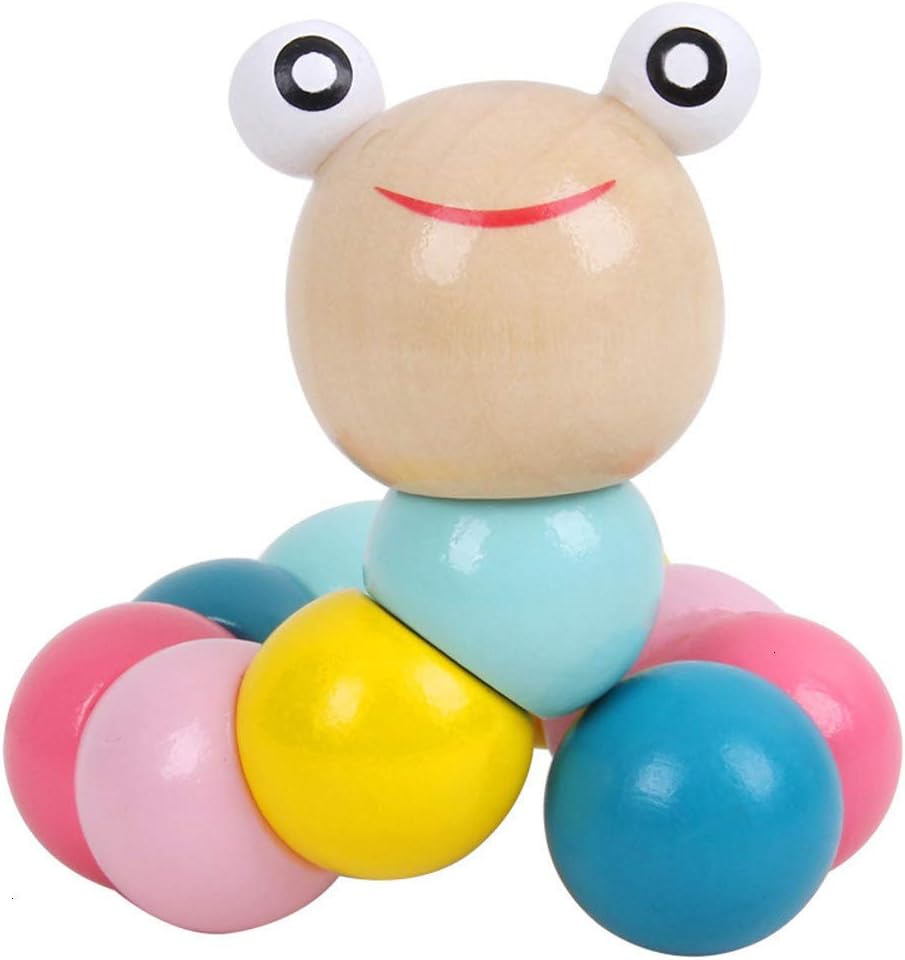 wooden worm baby toy