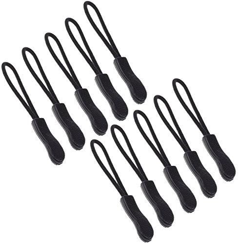 Tojwi Pack of 10pcs Black Color Zipper Pulls Fits/zipper Fixer