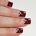 False Nails Bling Art French Fake Red Crystal Squoval 24 Acrylic Medium Tips