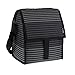 PackIt Freezable Deluxe Large Lunch Bag with Shoulder Strap, Gray Stripe