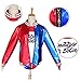 4PCS (Embroidery Jacket + T- Shirt + Square shorts+ 1Glove) For Kids Suicide Squad Harley Quinn Cosplay Kit (S=Height 110CM)