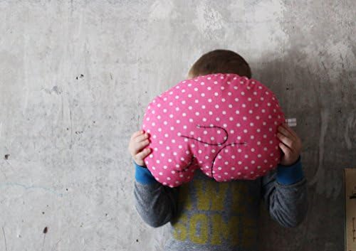 Stuffed bunny rabbit pillow toy travel pillow nursery decor sleepy bunny pink white polka dot Mother's Day gift Father's day gift for a girl birthday 160317-3